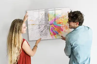 Tableau magnétique à dessiner motif abstraction du cerveau