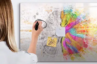 Tableau magnétique à dessiner motif abstraction du cerveau