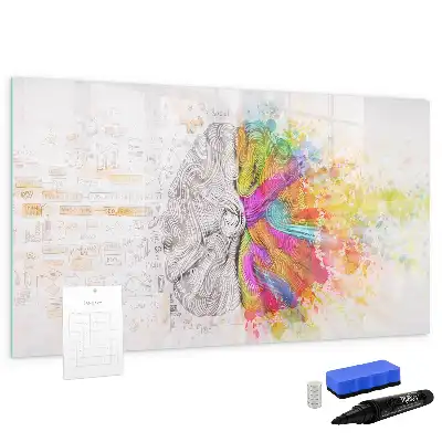 Tableau magnétique à dessiner motif abstraction du cerveau