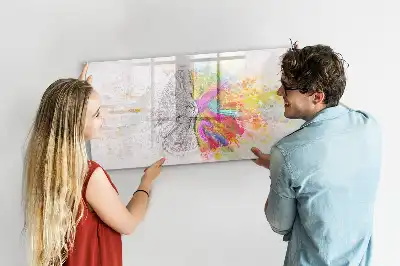 Tableau magnétique à dessiner motif abstraction du cerveau