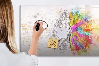 Tableau magnétique à dessiner motif abstraction du cerveau