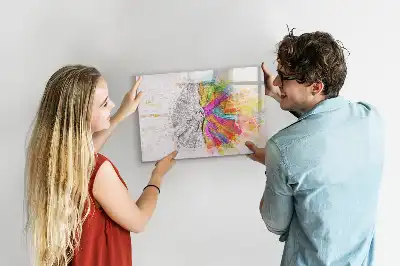 Tableau magnétique à dessiner motif abstraction du cerveau