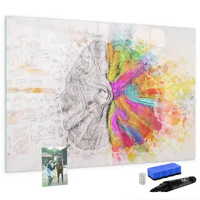 Tableau magnétique à dessiner motif abstraction du cerveau