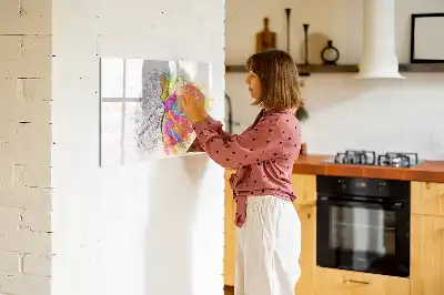 Tableau magnétique à dessiner motif abstraction du cerveau
