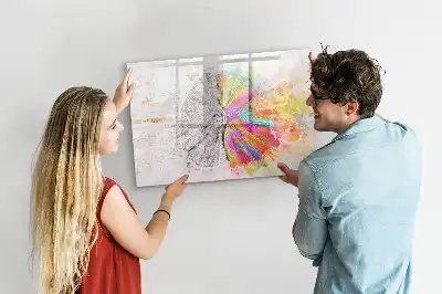 Tableau magnétique à dessiner motif abstraction du cerveau