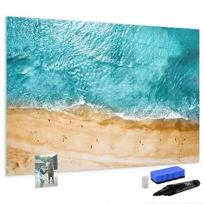 Tableau magnétique à dessiner motifs personnes sur la plage