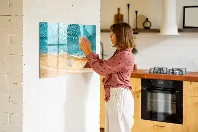 Tableau magnétique à dessiner motifs personnes sur la plage