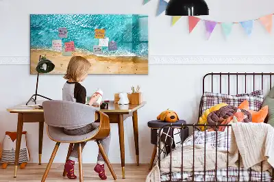 Tableau magnétique à dessiner motifs personnes sur la plage