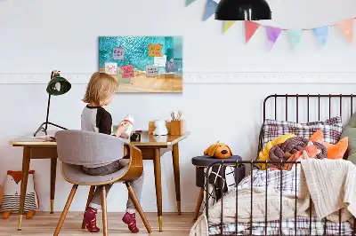 Tableau magnétique à dessiner motifs personnes sur la plage