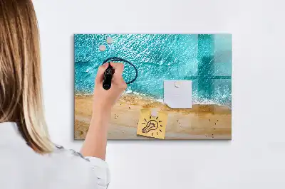 Tableau magnétique à dessiner motifs personnes sur la plage