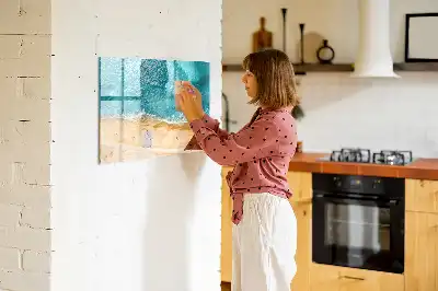 Tableau magnétique à dessiner motifs personnes sur la plage