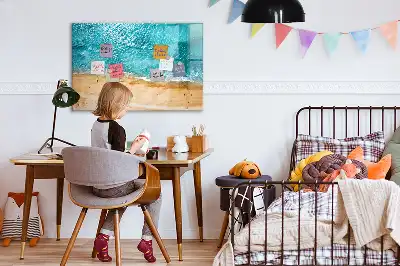 Tableau magnétique à dessiner motifs personnes sur la plage