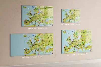 Tableau magnétique à dessiner carte du monde avec drapeaux