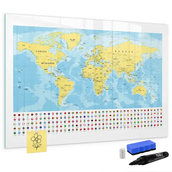 Carte du monde tableau magnétique pour dessiner
