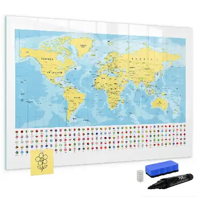 Carte du monde tableau magnétique pour dessiner