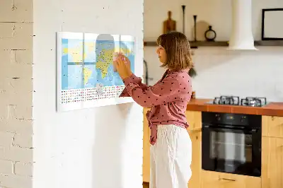 Carte du monde tableau magnétique pour dessiner