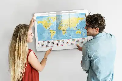 Carte du monde tableau magnétique pour dessiner