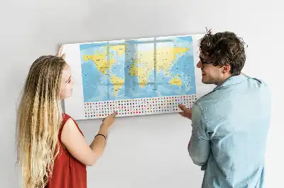 Carte du monde tableau magnétique pour dessiner