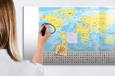 Carte du monde tableau magnétique pour dessiner