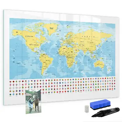 Carte du monde tableau magnétique pour dessiner