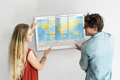 Carte du monde tableau magnétique pour dessiner