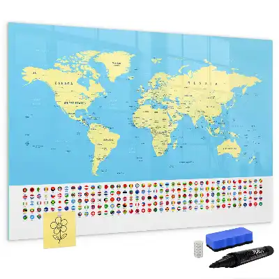 Tableau magnétique à dessiner carte du monde classique