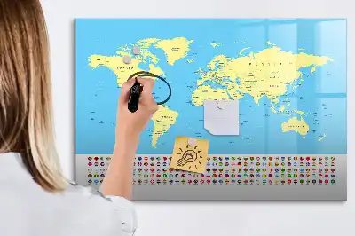 Tableau magnétique à dessiner carte du monde classique