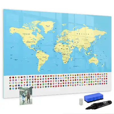 Tableau magnétique à dessiner carte du monde classique
