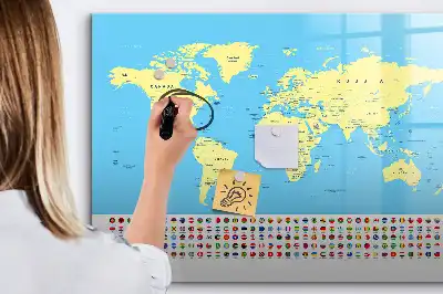 Tableau magnétique à dessiner carte du monde classique
