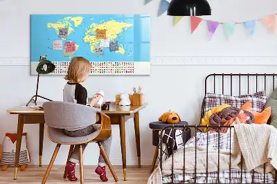 Tableau magnétique à dessiner carte du monde classique