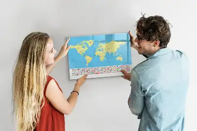 Tableau magnétique à dessiner carte du monde classique