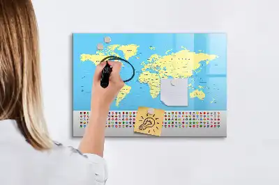 Tableau magnétique à dessiner carte du monde classique