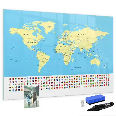 Tableau magnétique à dessiner carte du monde classique
