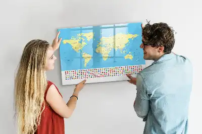 Tableau magnétique à dessiner carte du monde classique