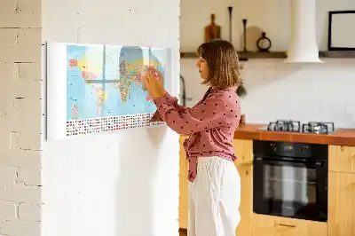 Carte géographique du monde tableau magnétique pour dessiner