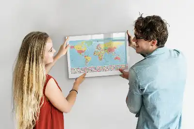 Carte géographique du monde tableau magnétique pour dessiner