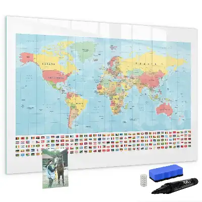 Carte géographique du monde tableau magnétique pour dessiner