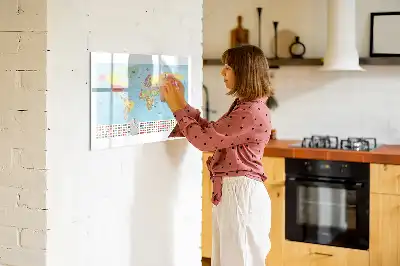 Carte géographique du monde tableau magnétique pour dessiner