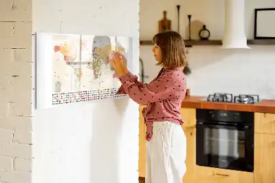 Tableau magnétique à dessiner motif carte du monde