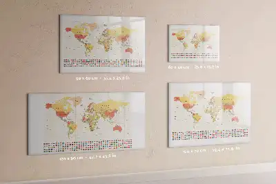 Tableau magnétique à dessiner motif carte du monde