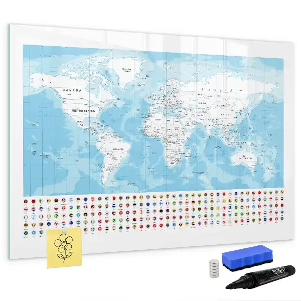 Tableau magnétique pour dessiner cartes des continents