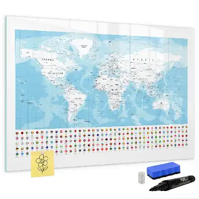Tableau magnétique pour dessiner cartes des continents
