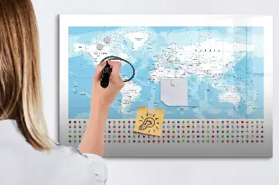 Tableau magnétique pour dessiner cartes des continents