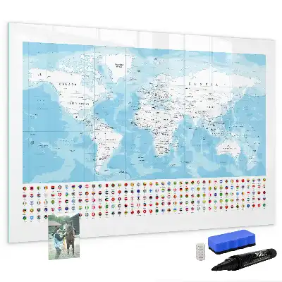 Tableau magnétique pour dessiner cartes des continents