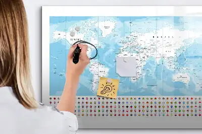 Tableau magnétique pour dessiner cartes des continents