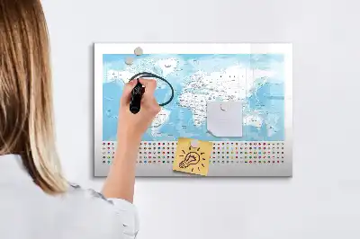 Tableau magnétique pour dessiner cartes des continents