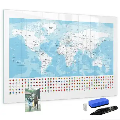 Tableau magnétique pour dessiner cartes des continents