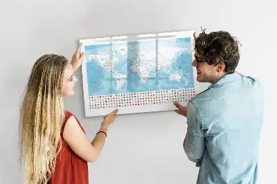 Tableau magnétique pour dessiner cartes des continents