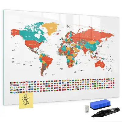 Tableau magnétique à dessiner carte du monde colorée