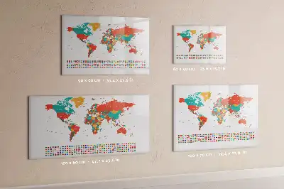 Tableau magnétique à dessiner carte du monde colorée